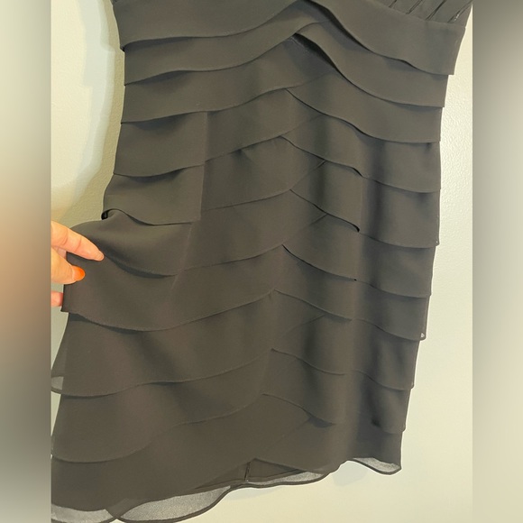 SCARLETT NITE Black Sheer Layered Cocktail Sleeveless Shift Dress Size 14 - Picture 2 of 8